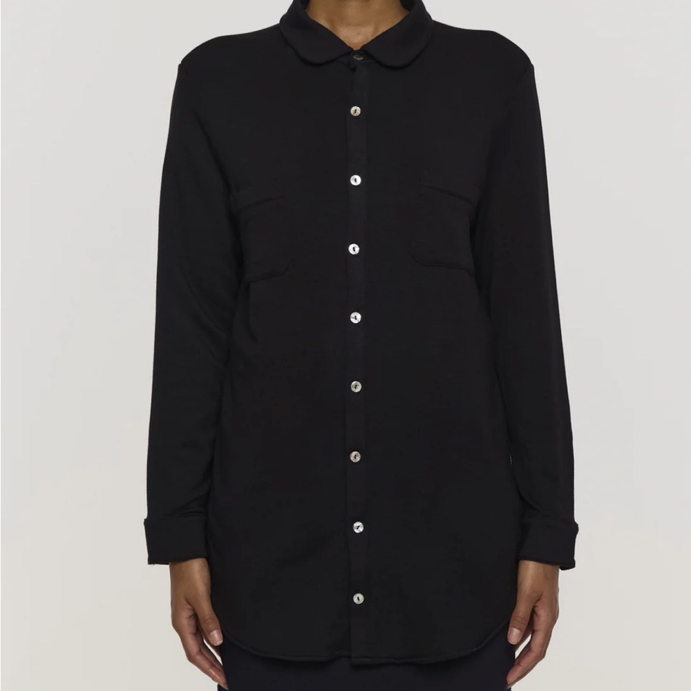 Black Button-Up Shirt Bleusalt Boyfriend Shirt